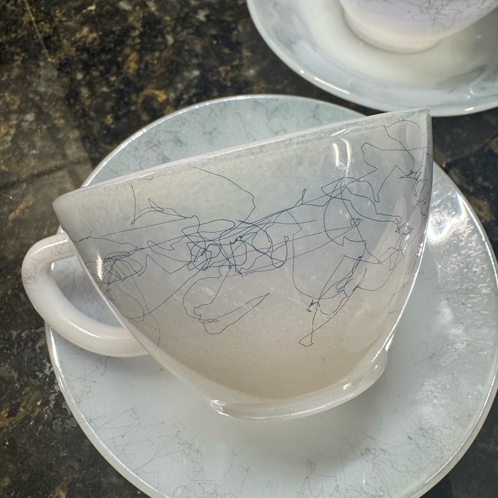 Classic FEDERAL GLASS White Tea Cup and Saucer Set